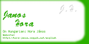 janos hora business card